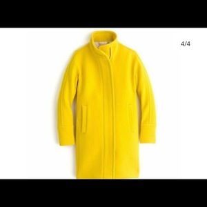 J.crew stadium cloth cocoon long yellow coat